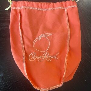 ✅ Crown Royal Peach Orange Drawstring Bag